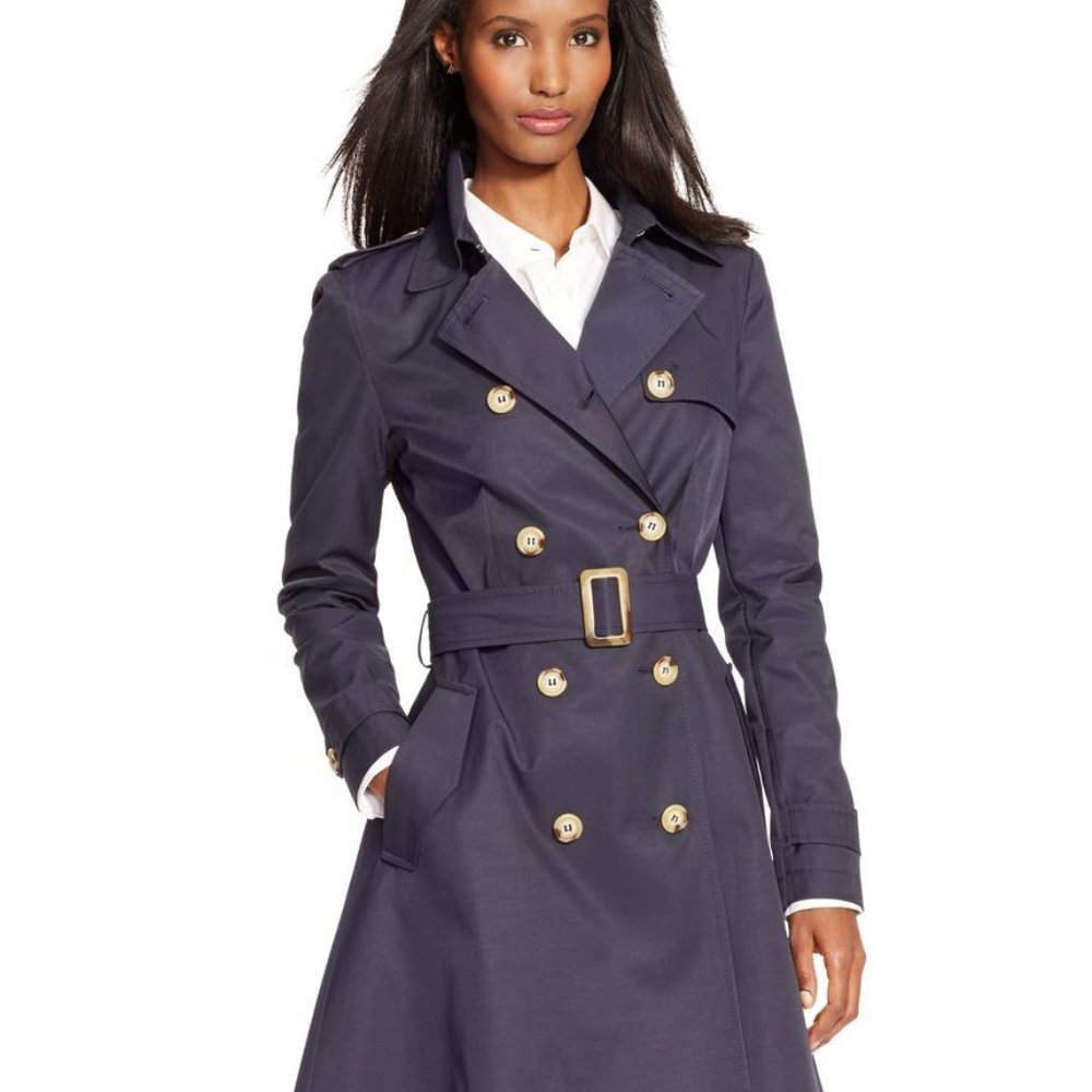 NWOT Lauren Ralph Lauren Navy Trench Coat